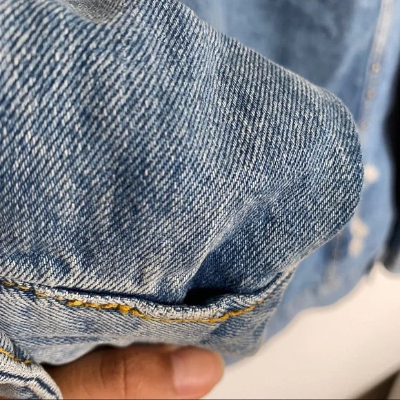 NEW Free People‎ Studded Denim Trucker Jacket - Picture 11 of 11